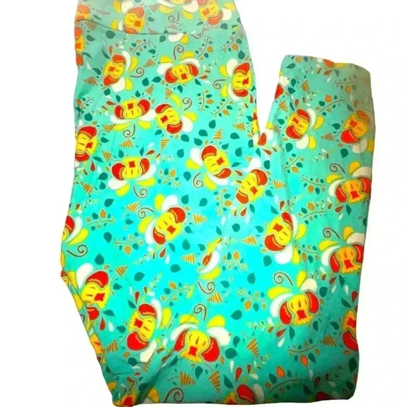Lularoe TC2 mint green floral leggings.OG designer Patrick quality & fit! NWT - Picture 1 of 6